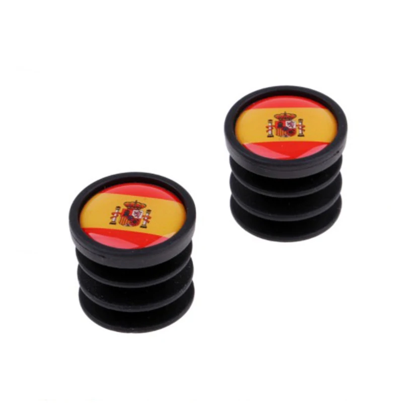 1 Pair Bicycle National Flag Handlebar End Plug For MTB Mountain Road Bike Grips Cap Covers End Stoppers 22mm Diameter