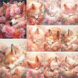 Modular Picture For Coloring Acrylic Paint By Numbers Flower Fox Canvas Paintings For Children Bedroom Home Decor Kids Crafts