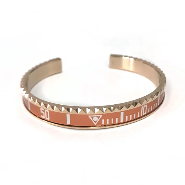 2021 Dial Steel Speedometer Bracelets & Bangles bracciale uomo Stainless Steel Bangles Cuff Bangle Bezel Pulseiras Bijoux rose gold orange