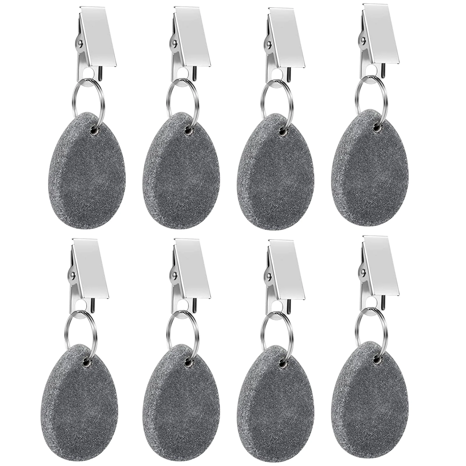 

8pcs Marble Small Tablecloth Clips Indoor Weights Heavy Duty Table Decoration Outdoor Pendants Stainless Steel Hanger Teardrop