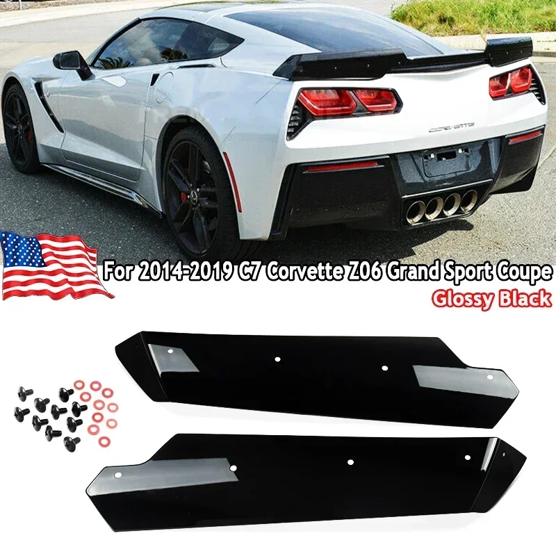 

For 2014-2019 Chevrolet C7 Corvette Z06 Grand Coupe Sport Spoiler Rear Trunk Lip Bumper Diffuser Winglets Car-Styling