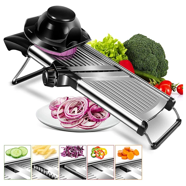 Affettatrice per verdure mandolina regolabile in acciaio inossidabile  taglierina professionale grattugia per verdure con lame gadget da cucina -  AliExpress