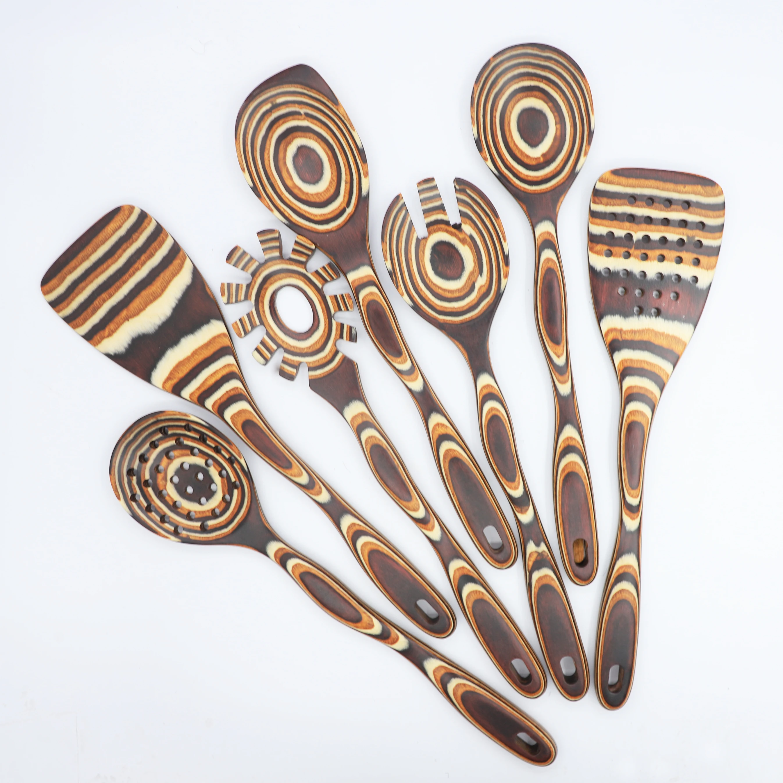 7pcs Wood Spatula Set Non-Stick Heat-Resistan Oil Brush Cake Cream Spatula Baking Cooking Mixing Kitchenware Kitchen Tools