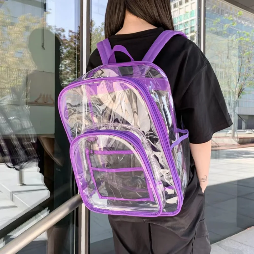 Women's Backpack Transparent PVC Bag Clear Backpacks for Teenagers Students Men Transparent School Bag Backpack