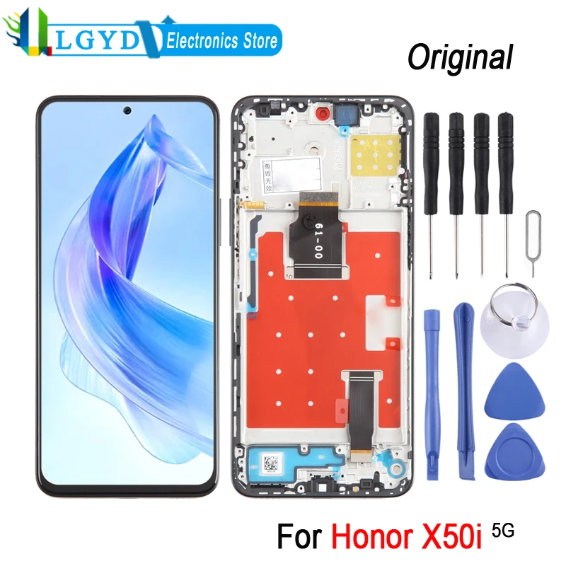 

Original LCD Screen with Frame For Honor X50i 5G, 6.7'' LTPS LCD Display and Digitizer Full Assembly Repair Spare Part