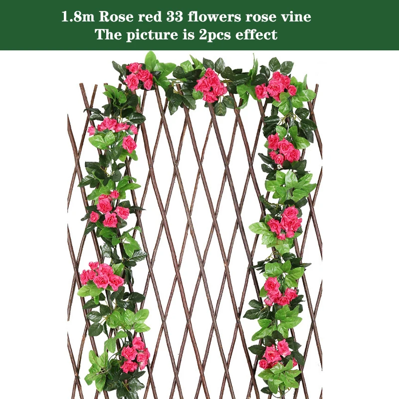 Silk Artificial Rose Vine Hanging Garland for Elegant Wall and Home Decoration