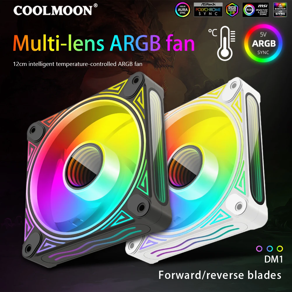 

Кулер COOLMOON для ПК, 120 мм, 5 В, 3 контакта