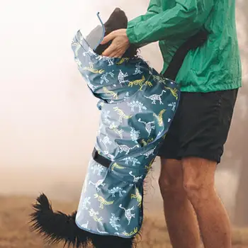 Pet Raincoat Adjustable Pet Clothes With Rope Hole Strip Waterproof Dog Rain Jacket Hooded Snowproof Windproof For Small To 3
