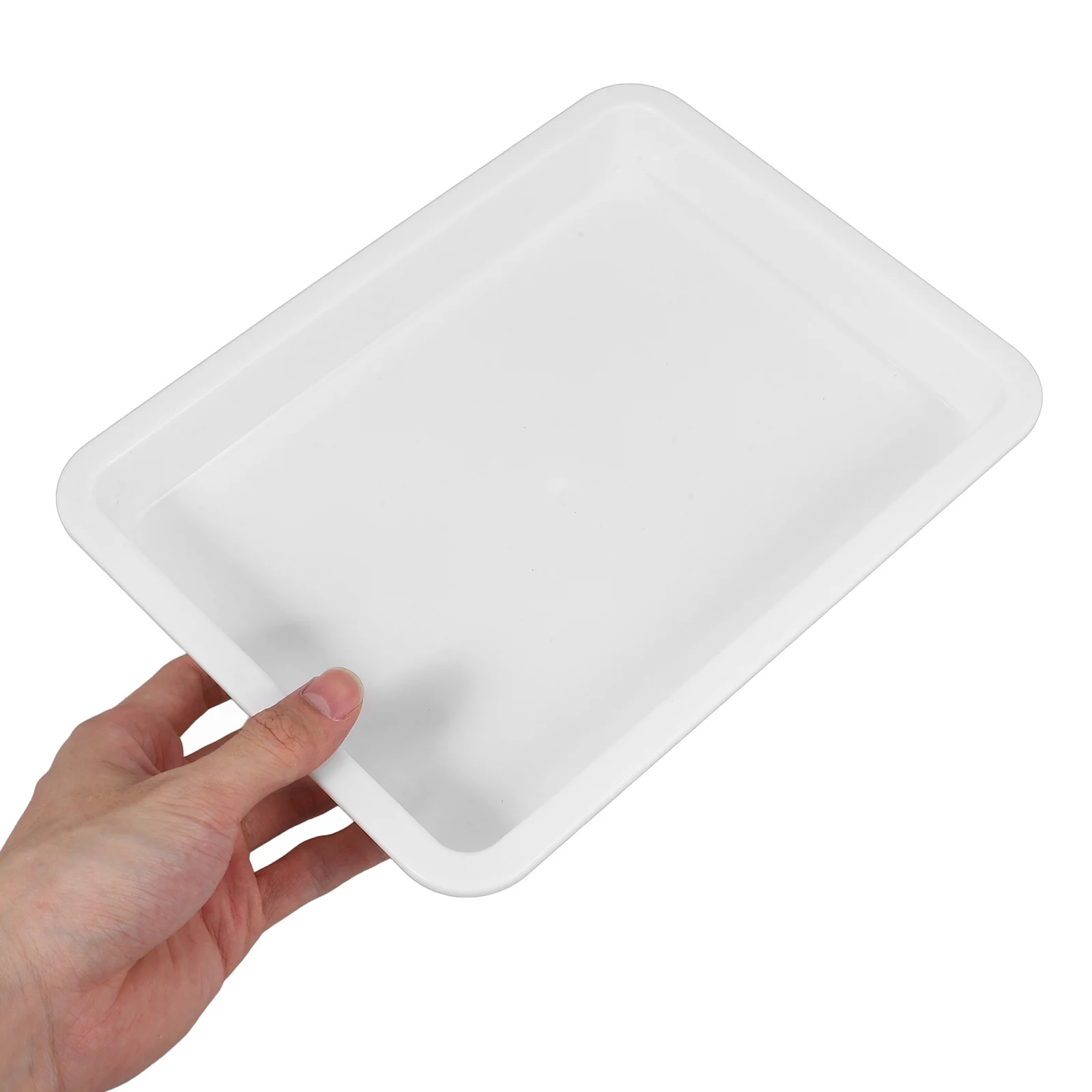 Tray Multi-functional Pan Square Chemical Experimental Laboratory Plate Rectangular Dish White Plastic
