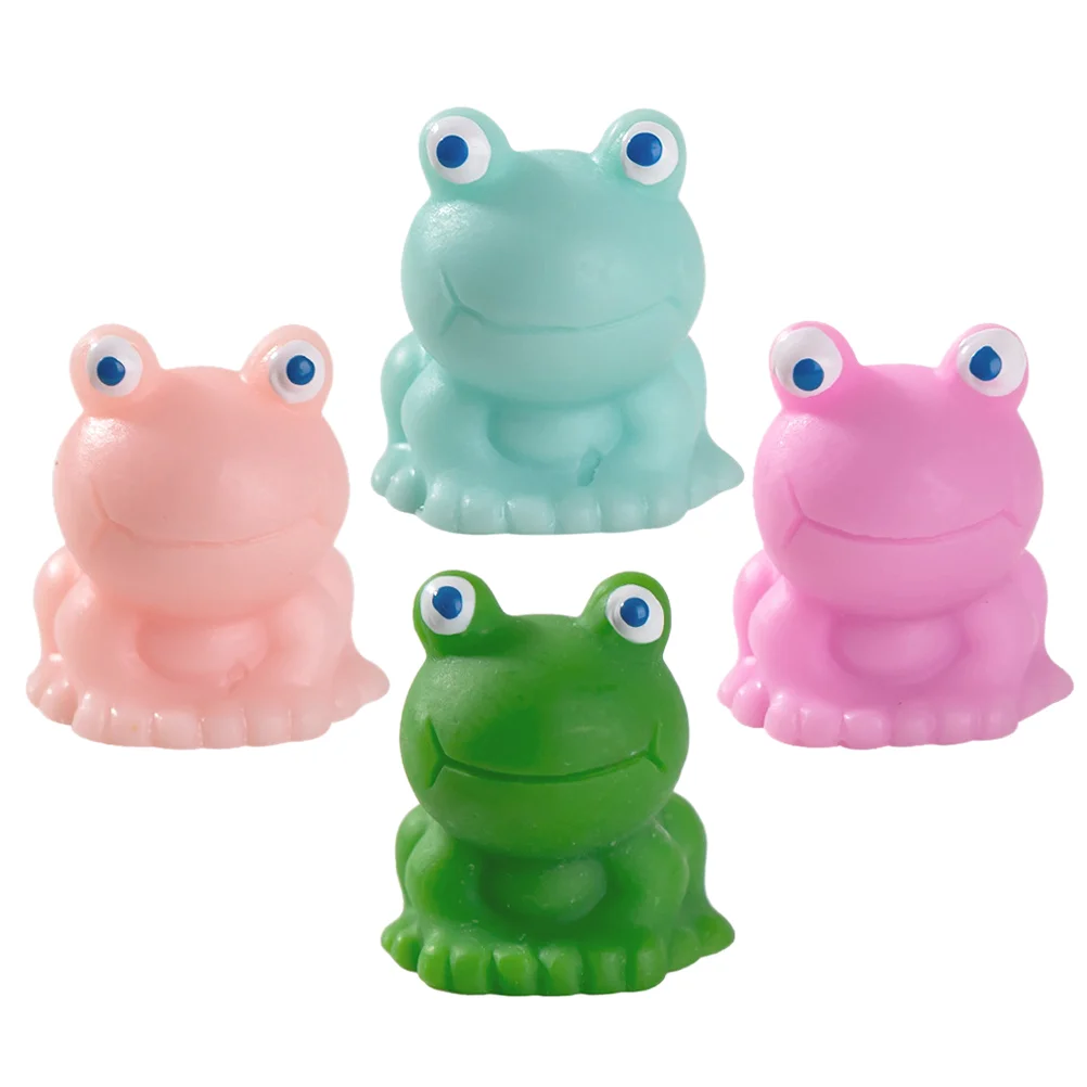 

4 Pcs Desktop Accessories Mini Animal Model Ornament Frog Sculpture Miniature Decor Statue Figurines
