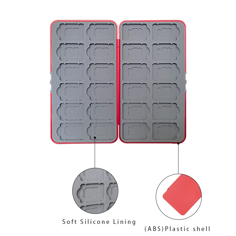 Compact Game Card Storage Box with 24 Game and Micro SD Slots