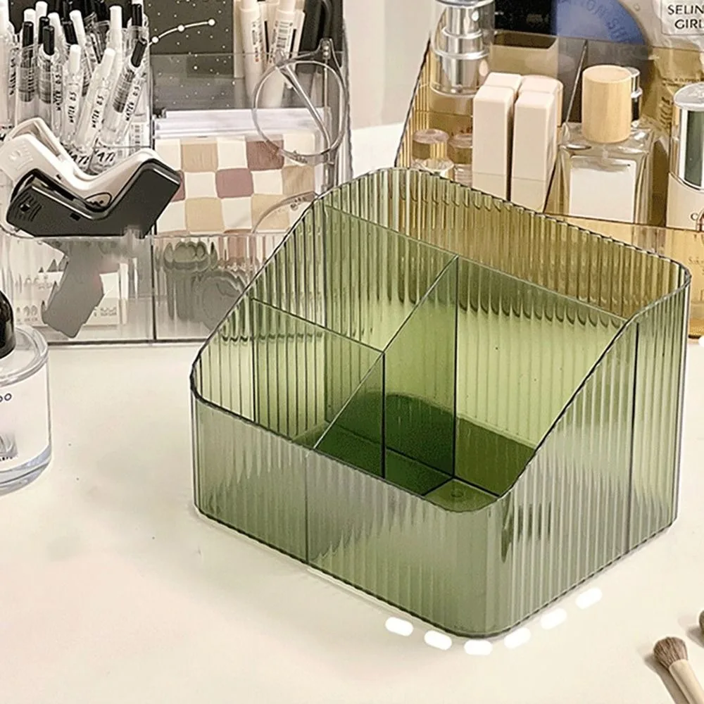 High Quality Plastic Makeup Organizer Lightweight Transparent Versatile Storage Box 3/4-Slot Washable Vanity Case 4