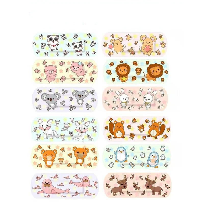 100pcs/lot Cute Cartoon Band Aid Hemostasis Adhesive Bandages First Aid Emergency Kit Wound Plaster For Kids