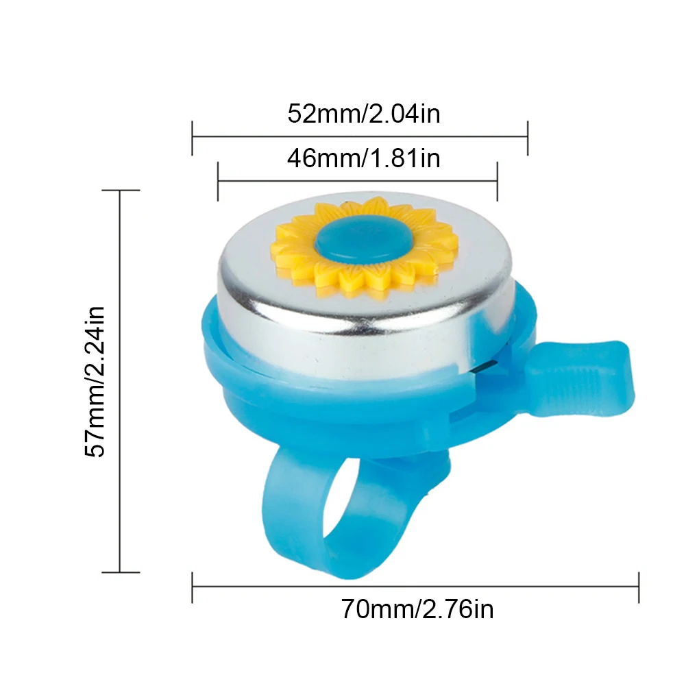 Sunflower Bike Horn Loud Crisp Clear Sound Cycling Safety Warning Alarm Aluminum Alloy Handlebar Bell Ring for Kids Boys Girls