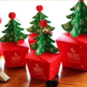 New 20PCS Christmas Advent Candy Box Santa Paper Gift Box Christmas Tree Christmas Gift Packaging Paper Box 2