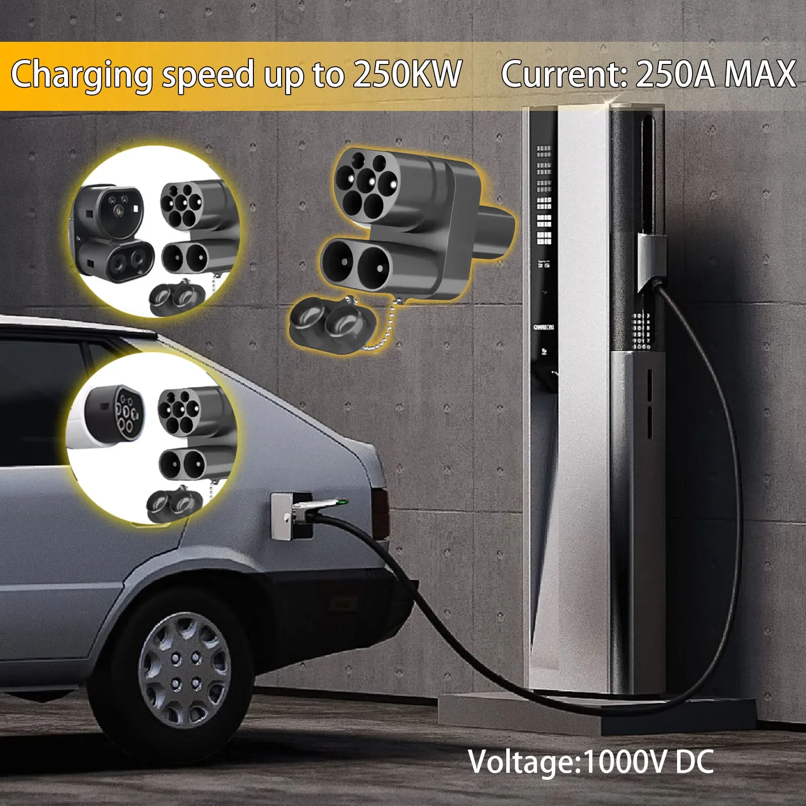 CCS2 to Tesla AC DC EV Charger Adapter Compatible with Tesla Cars CCS2 Combo DC Fast Charging Adapter