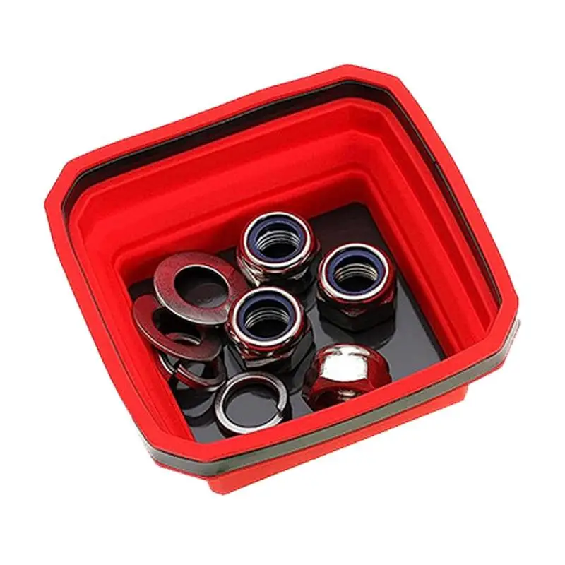 

Magnetic Parts Tray Square Silicone Screw Bowl Organizer For Screws Sockets Bolts Pins Keep Small Parts Neat For Garage Office