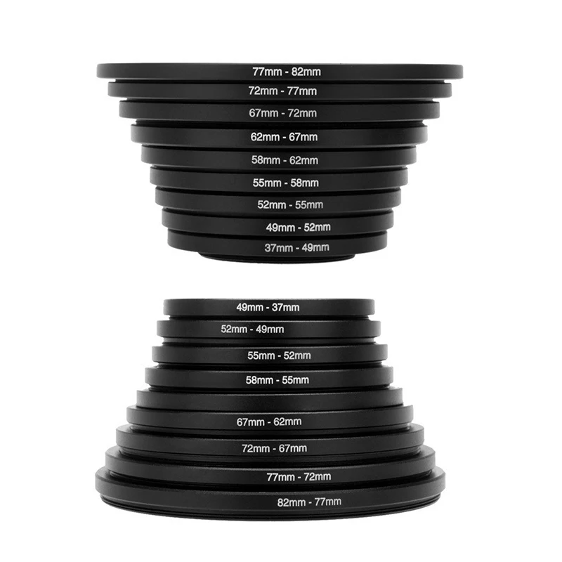 Description Picture 6 of itemCamera Lens Filter Step Up/Down Adapter Ring Set 37-82mm 82-37mm for All DSLR Camera Lens Mount Set Kit  9pc 18pc