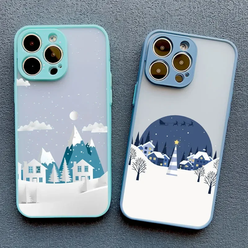 Festive Winter Snow Scene Shockproof Phone Case - Durable Hard Cover s