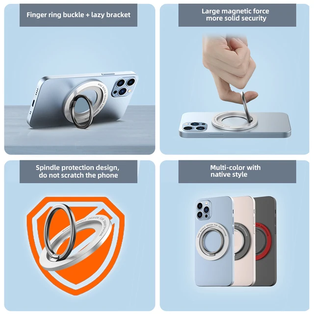2023 Nuovo supporto per anello magnetico per telefono per accessori MagSafe Staffa di supporto per anello per dito regolabile per custodia magnetica per iPhone 6