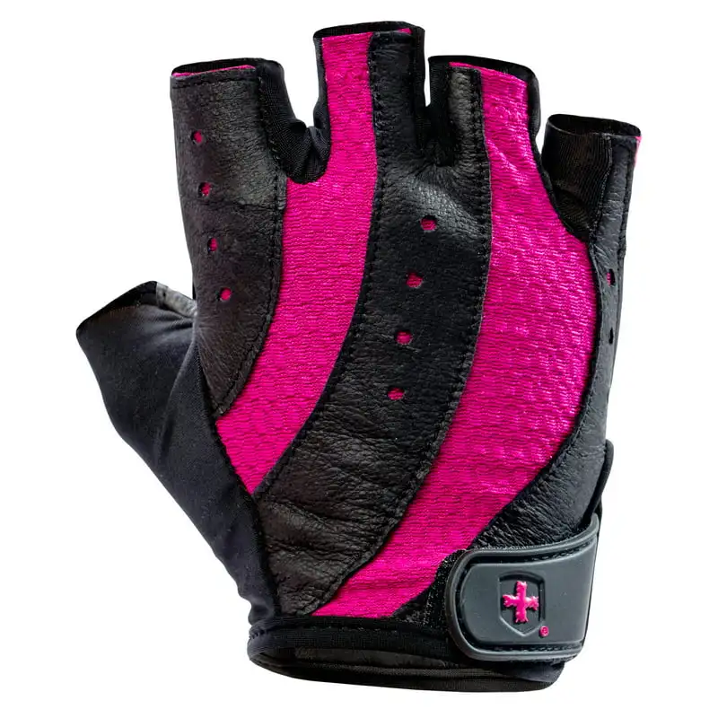 

Pro Weightlifting Gloves with Vented Cushioned Leather Palm, /Pink, Medium