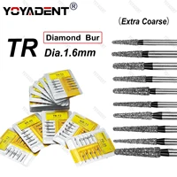 TR Type Extra Coarse Dental Diamond Burs Dentistry Drill For High Speed Handpiecess Dentistry Lab Polishing 10pcs/Pack 1