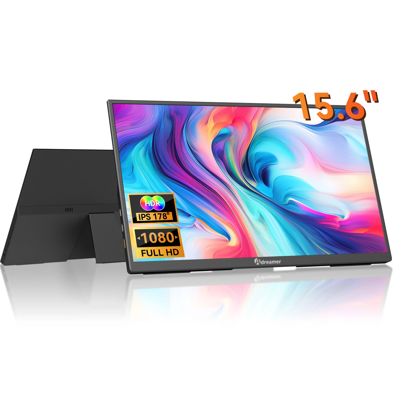 Portable Monitor 15.6" Portable monitor Display FHD 1080P Ultra-Slim monitor extension for laptop, MAC, Phone, Xbox, PS5 Dual TYPE-C HDM