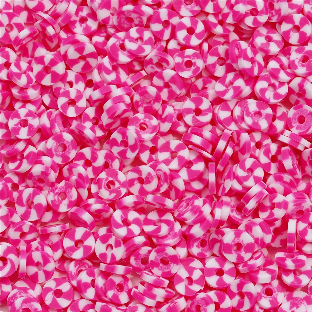 thumbnail image 1 of 350 cuentas de arcilla polimérica redondas y planas de 6 mm, espaciadoras sueltas para hacer joyas, manualidades, pulseras, collares, accesorios, 1 of 5