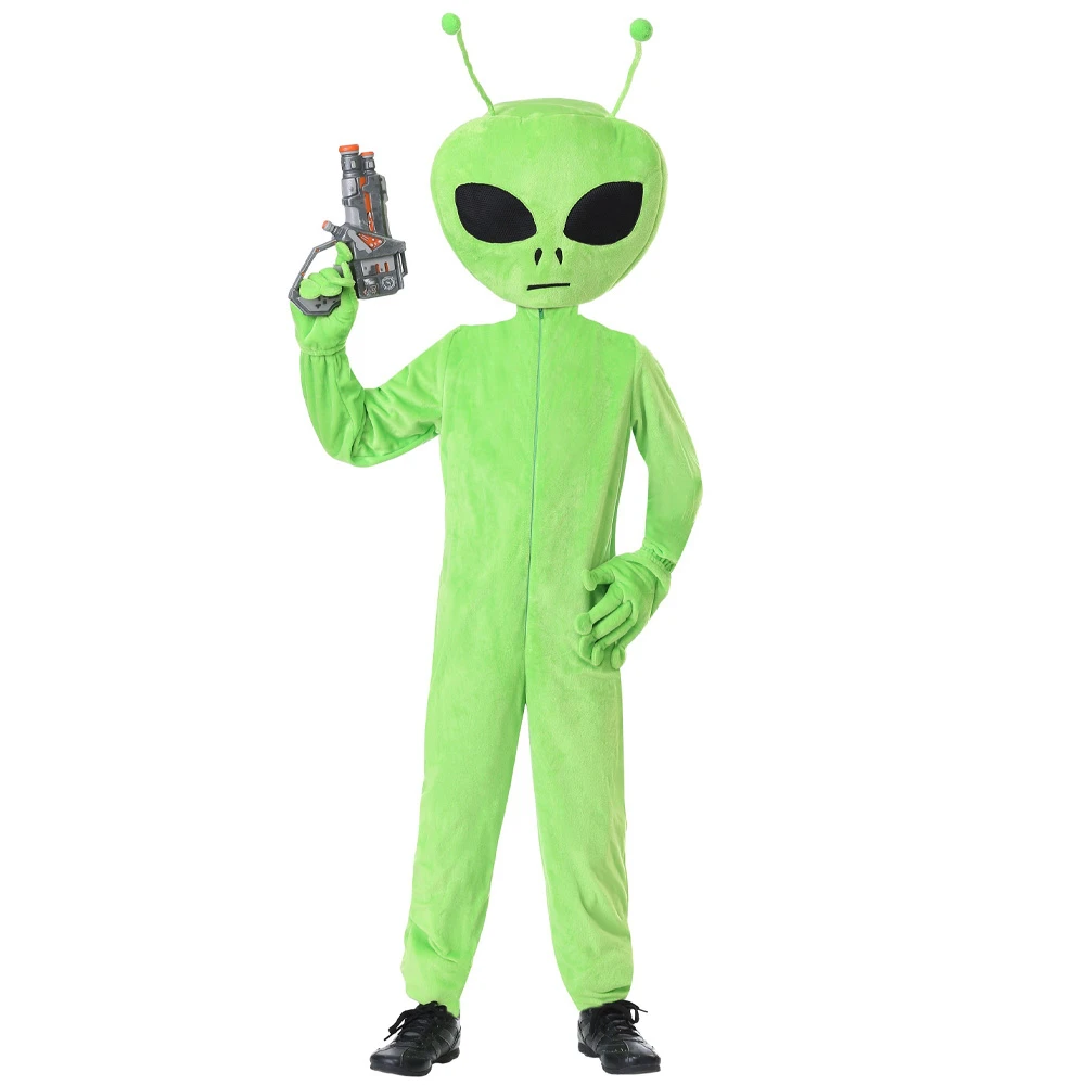 

Deluxe Kids Alien Costume Space Halloween Cosplay Dress Up Carnival Purim Fancy Party Realistic Clothing