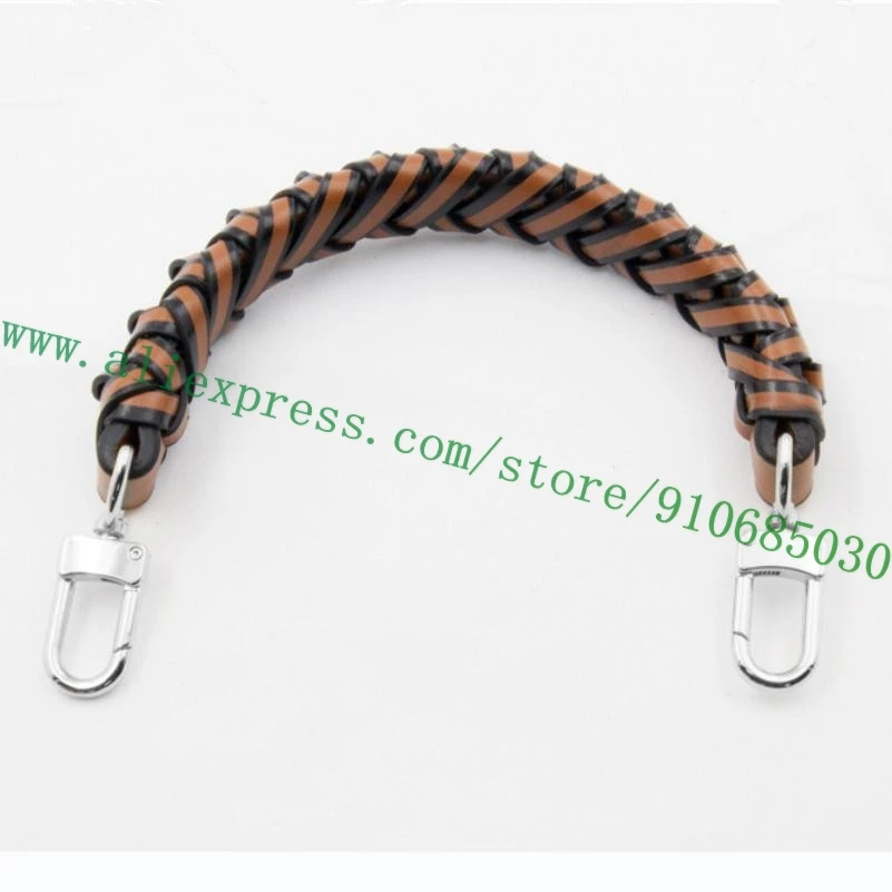 Top Grade Real Calfskin Braided Handle For Designer Women Bucket Handbag Lady Shoulder Bag Holder Strap