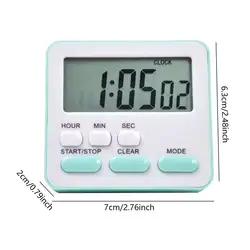 Digital Display Kitchen Timer and Stopwatch with Countdown & Alarm (Green)