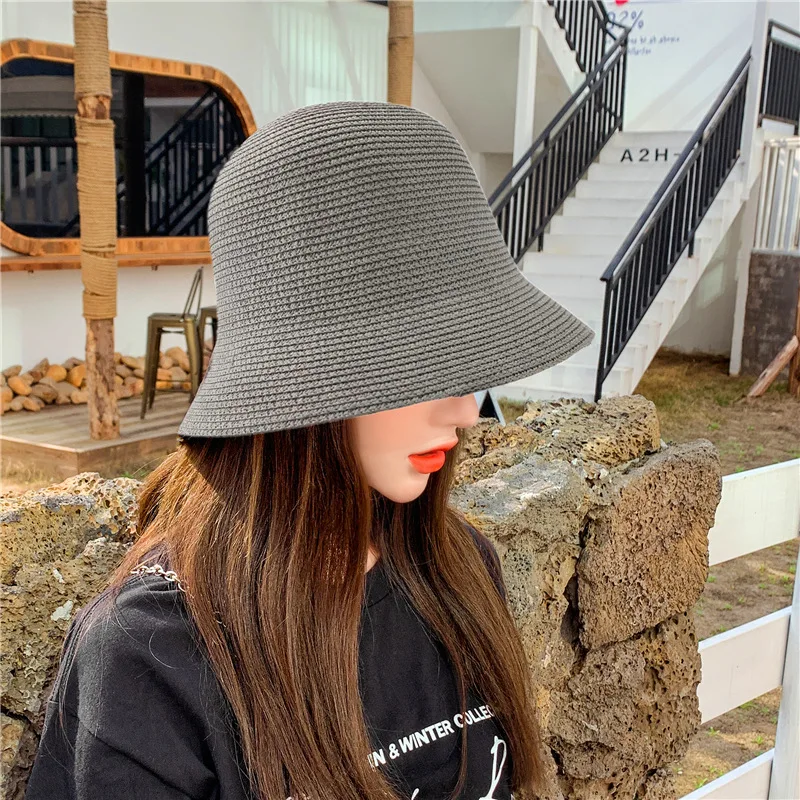Foldable Sun Hats Women New 2024 Summer Sun visor Protection Straw Hats Panama Beach Bucket Cap Sombreros De Mujer Sunhats