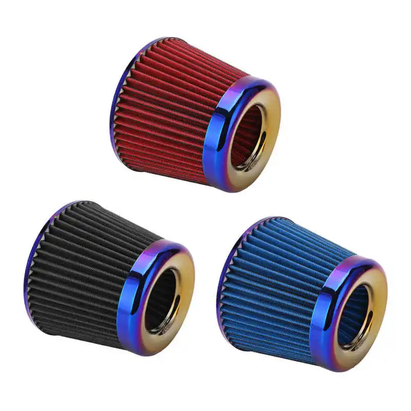 Intake Air Filter Increase Horsepower 3in/76mm Round Tapered High