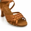 Suphini【Chica】Braid Bronze Satin 7.5/8.5/10cm Professional Latin Dance Shoes 5