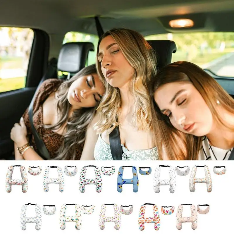 

1 Set Cute Kid And Adult Car Sleeping Neck Head Support H-Shape Travel Pillow Cushion Seat Safety Neck Pillow Car Accessories