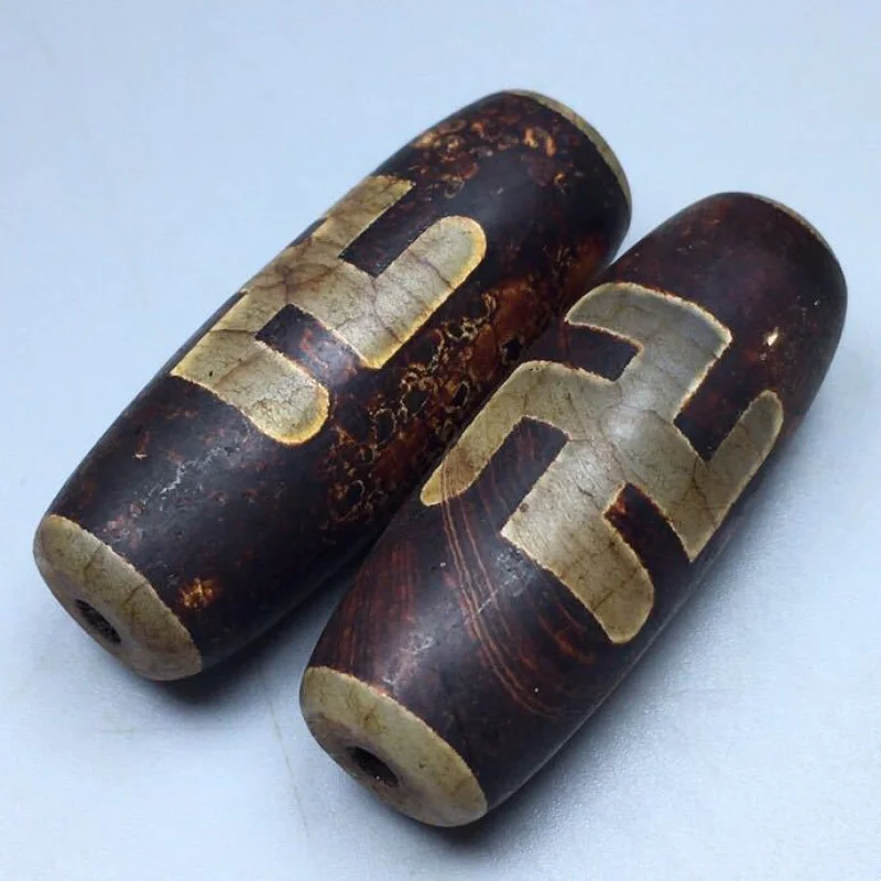 Agata Tibetana Diecimila Caratteri Dragon Pattern Weathering Old Sky Beads Barrel Beads Accessori Per Perline Ciondolo Maglione Catena