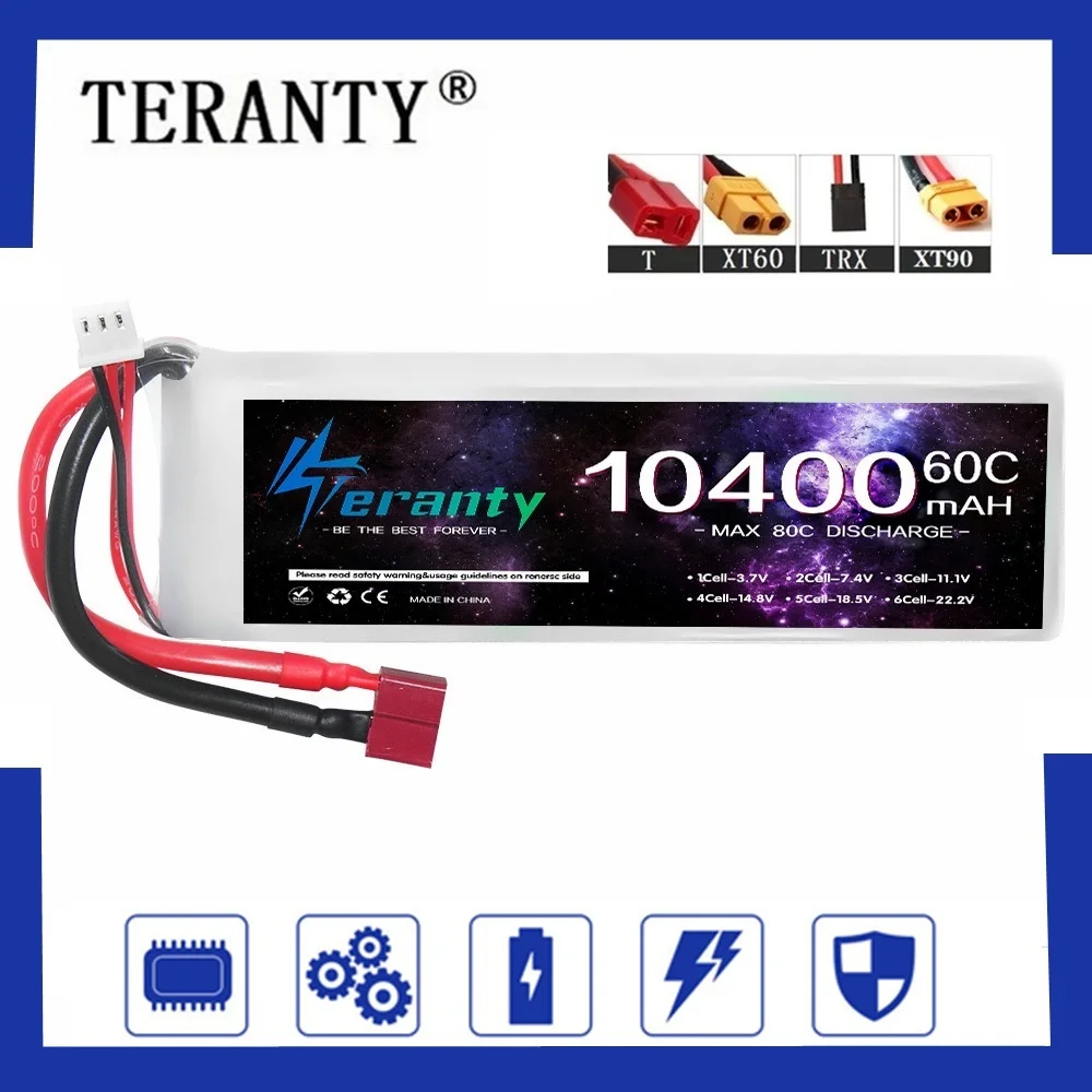 

7.4V 10400mah LiPo Battery 2S 60C For Car RC Quadcopter Helicopter Boat Drones High Capacity With T TRX XT60 XT90 2S Battery