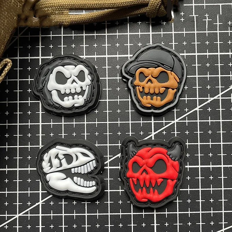 

Grim Reaper 3D PVC Patches Skeleton Rubber Tactical Badge For Clothes Backpack Vest DIY Decoration Appliqued Hook and Loop