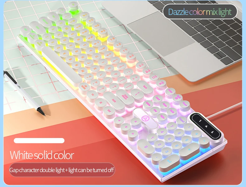 Wired USB Gaming Keyboard with Backlight, 104 Key Gamer Keyboard for Computer/Laptop/PC, Ergonomic Design,Office Gaming Accessor