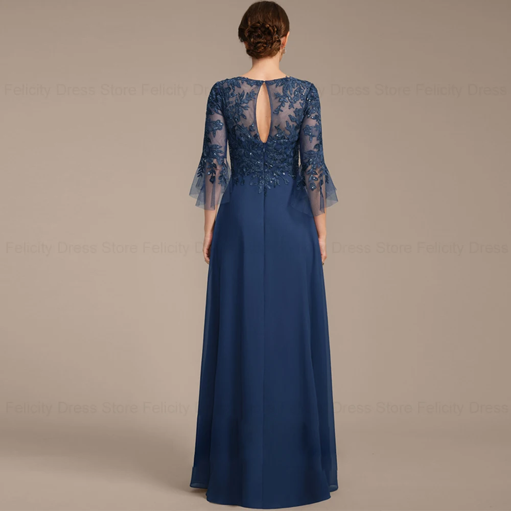 FELICITY Elegant Mother of the Bride Dresses 2025 A-line Scoop Wedding  Guest Dresses Applique Sequins Customized Evening Gowns - AliExpress 320