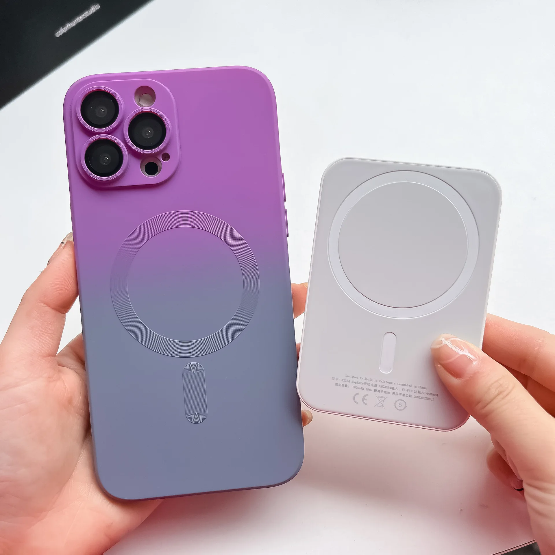 Luxury Gradient Silicone Multicolour Shockproof Case with Wireless Charging Compatibility