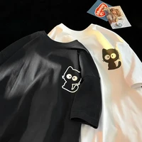 Femme décontracté impression col rond manches courtes T-Shirt 2025 nouvelle tendance d'été tout-match lâche dessin animé pull haut T-Shirt femmes vêtements 2