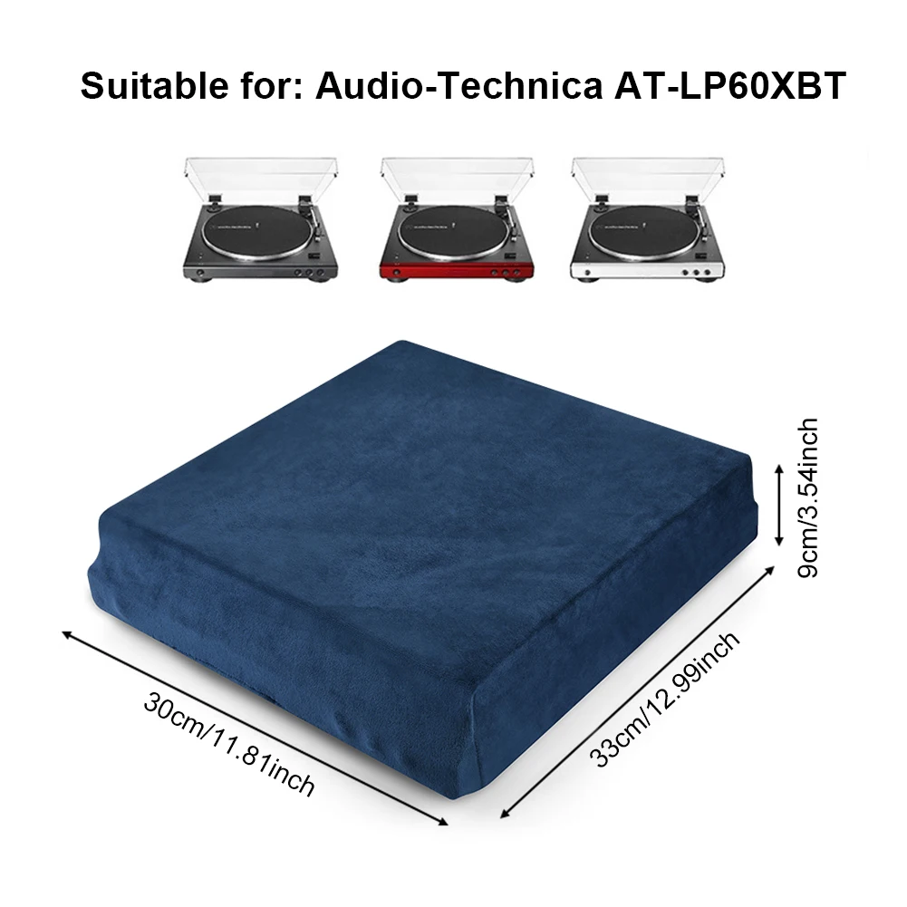 Turntable Dust Cover for Audio-Technica AT-LP60XBT Record Player Spandex Foldable Turntable Sleeves Dustproof Protective Cover