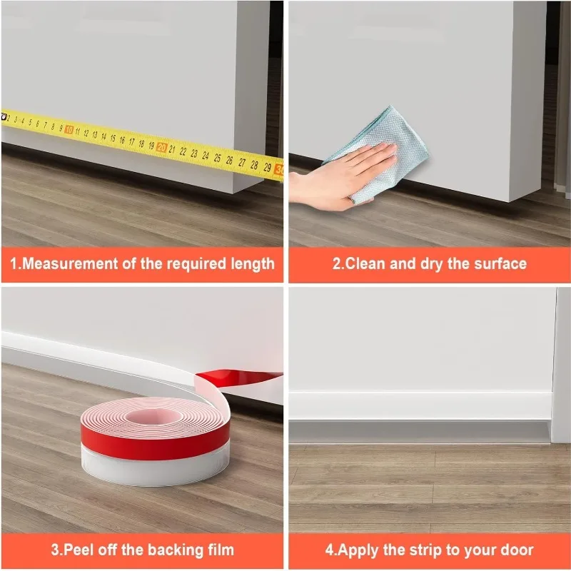 5M Door Bottom Seal Strip Windproof Dust Door Seal Self Adhesive Windshield Sealing Tape Anti-Cold Gap Blocker Sealing Strip