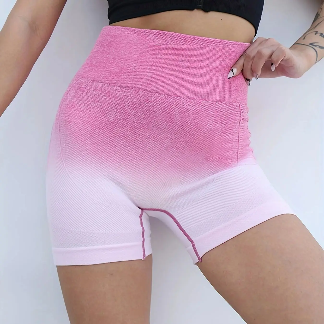 Workout Shorts Yoga Shorts Sports Shorts Running Shorts Seamless Shorts Fashion Gradual Hanging Dyed Peach Buttocks Lifting Tight Seamless Women Summer