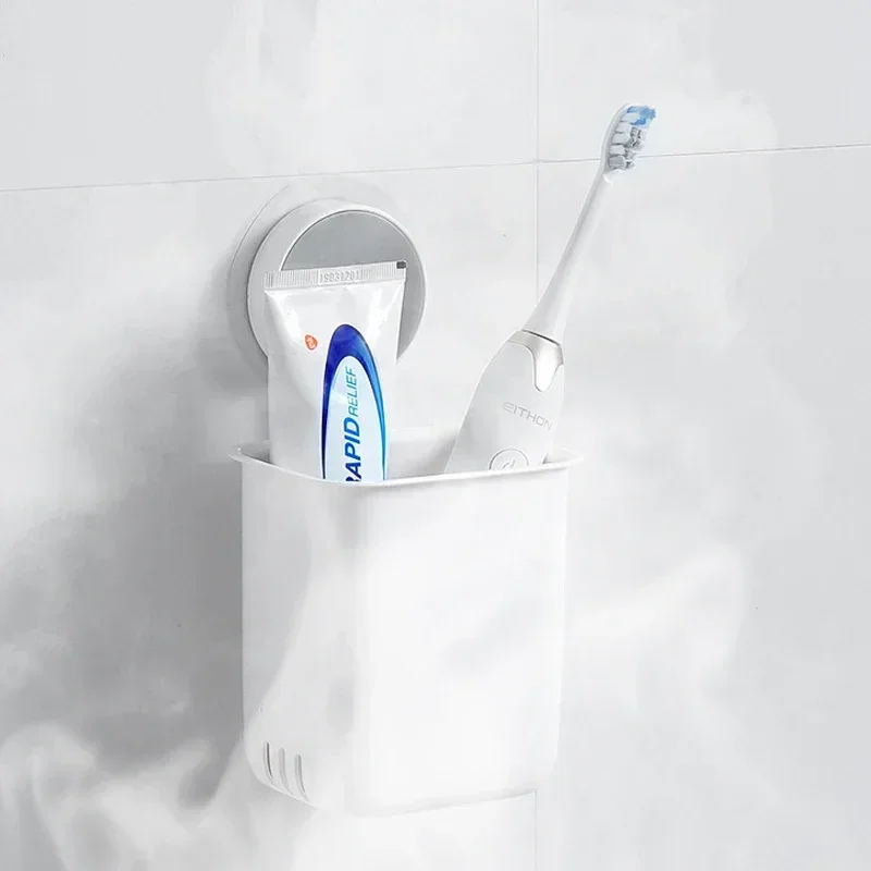 Portable Toothbrush Wall Mounted Holder Toothpaste Mouth Cup Waterproof Holder Drill-Free Bathroom Storage Shelf Rack Organizer toothbrush holder toothbrush storage box