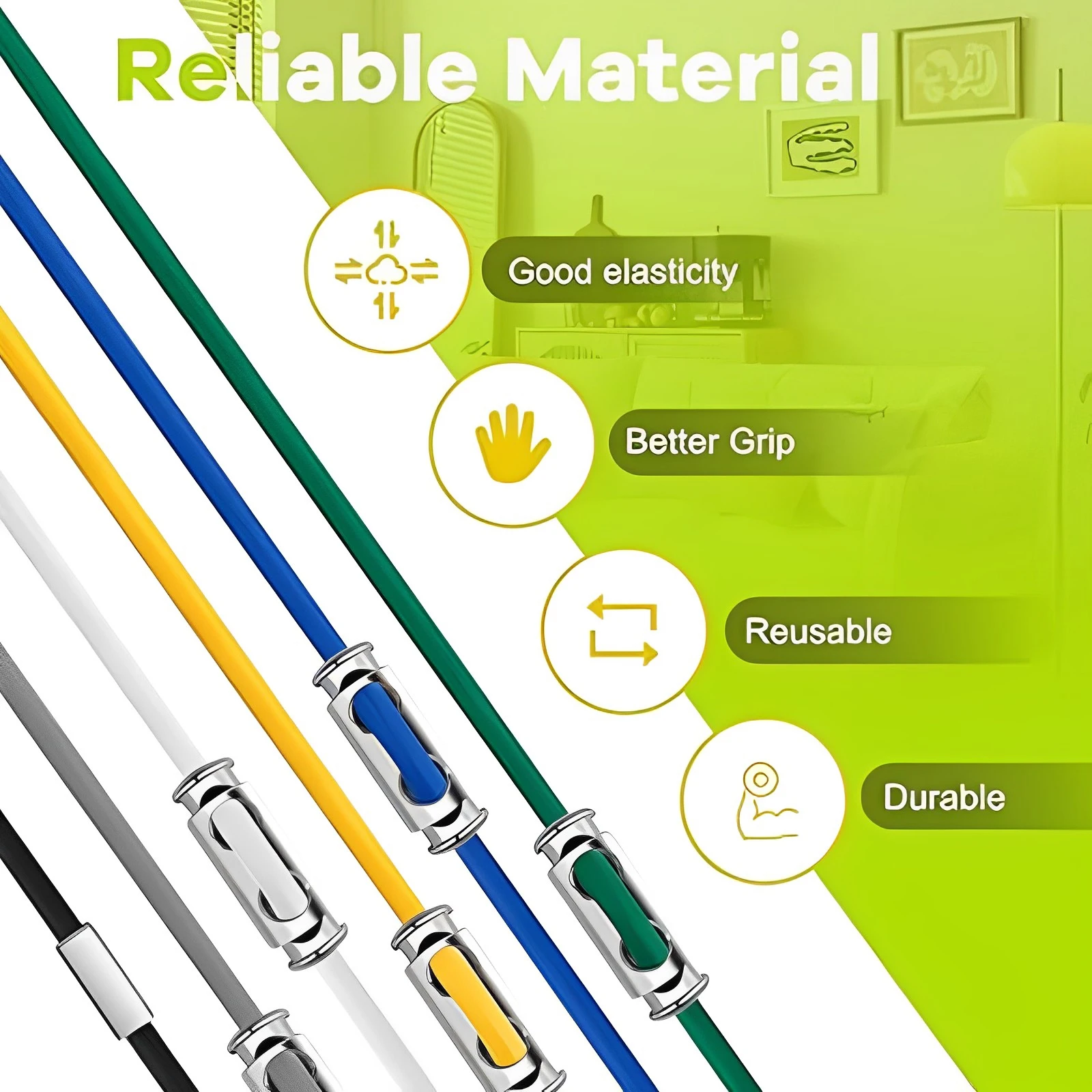 Colorful Elastic Rubber Trash Can Bands with Adjustable Buckle