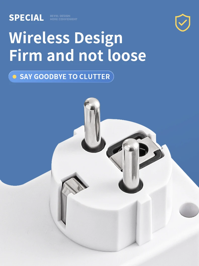 Household European Standard Power Socket with USB Type-C Charging port Multifunctional With Night Lamp Multi Hole Desktop Socket