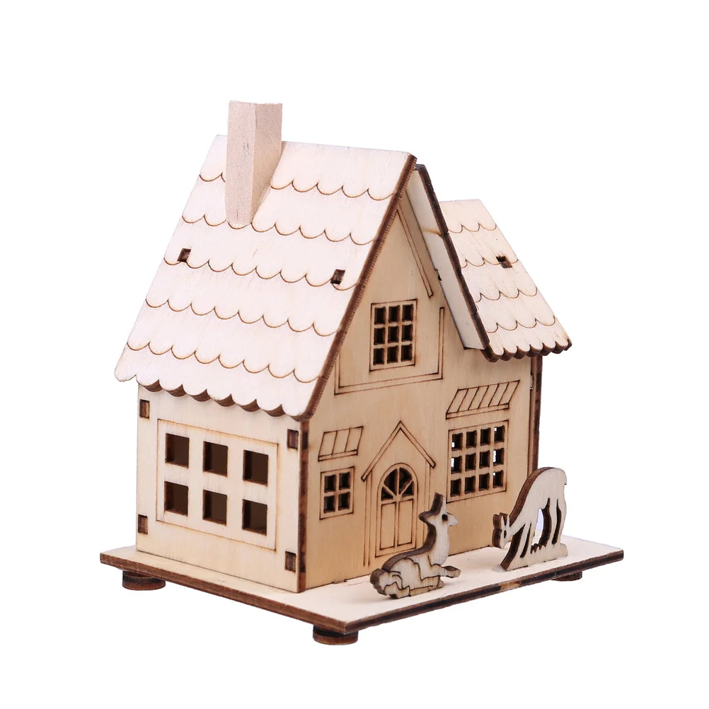 

Glow Cabin Luminous Christmas Decor Desktop Decoration Tabletop Tree Decorations Ornament Wood House