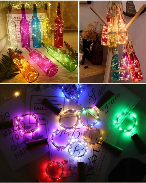 3/6/12 Packs Lumières En Liège, Pour Bouteilles De Vin, 78,74 Pouces 20 LED  Fil De Cuivre Lumières De Fée, Pour Fêtes, Anniversaires, Mariage, Noël DI